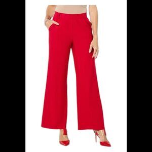 Antthony Women's Modern Essential Wide-Leg Pull-On Trouser Red - Petite
